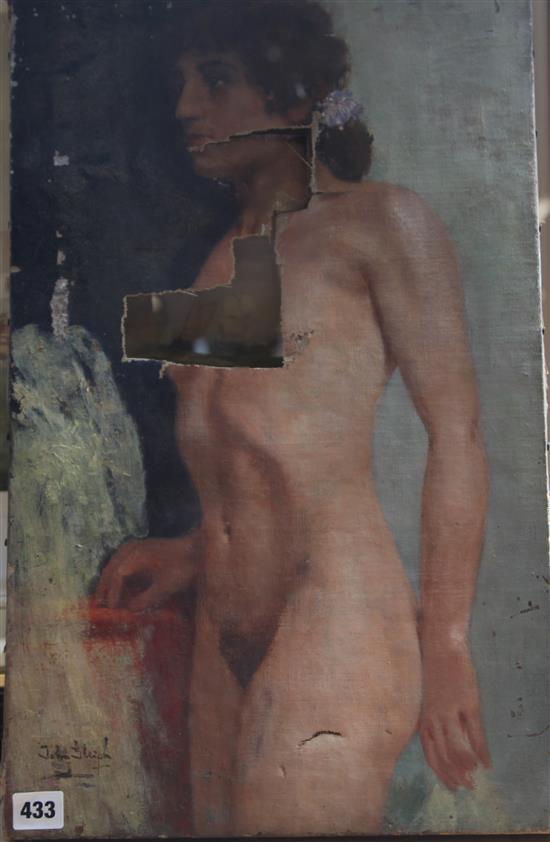 John Gleichy, Nude Woman, signed on canvas